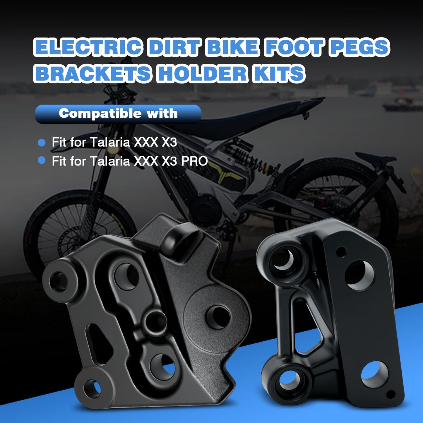 Electric Dirt Bike Foot Pegs Brackets Holder Kits Compatible with Talaria XXX X3 and Talaria XXX X3 PRO Footpeg Pedal Bracket Support