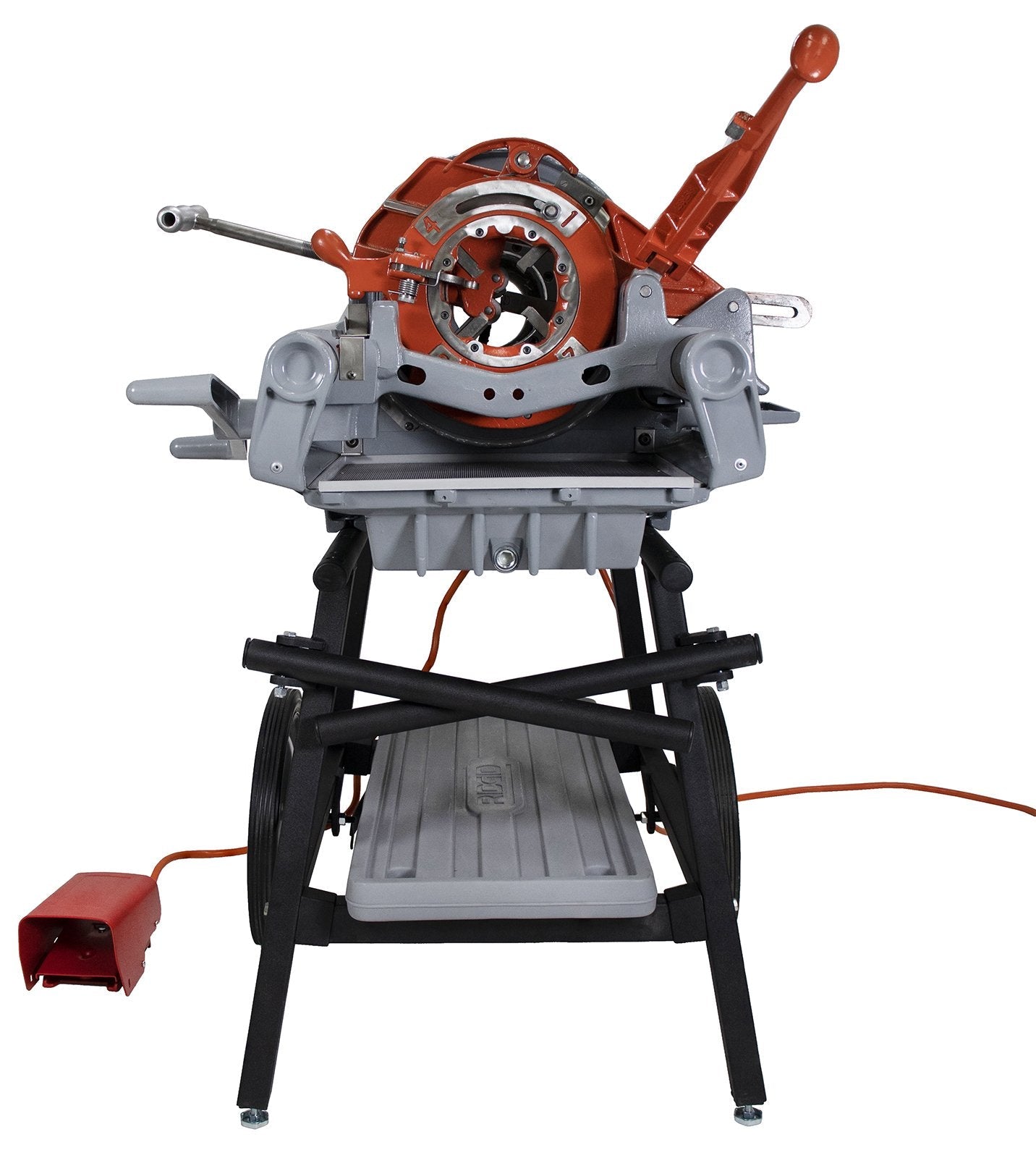 RIDGID 1224 Pipe Threading Machine 26092 with Universal Cart Die Heads Dies & Oil (Renewed)