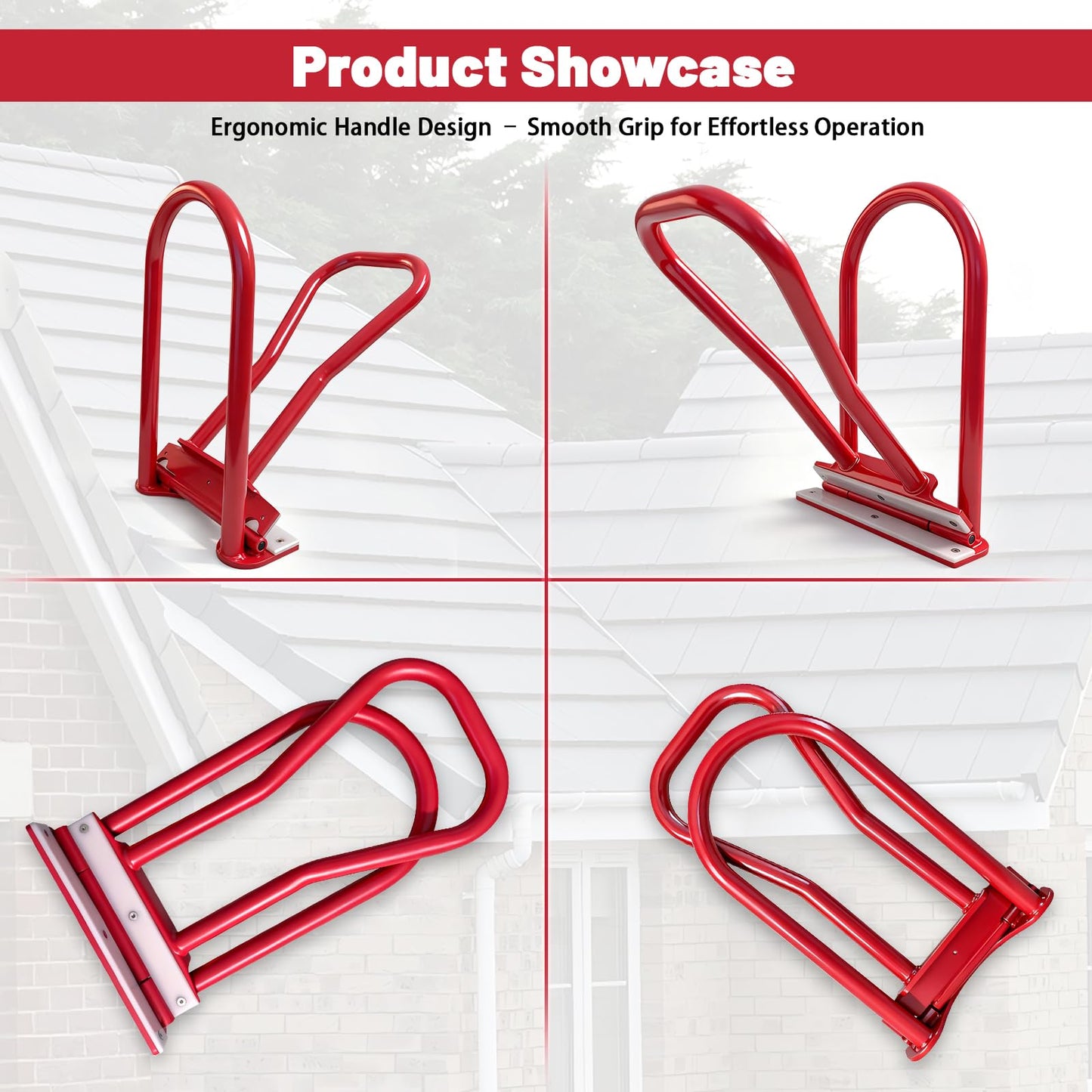 LAOJIEDAO Roof Eaves Seam Bender HTSL25E2, Metal Roofing Drip Edge Folding Tool for Standing Seam Mechanical Lock, 90-180° Roof Edge Hemming Crimper Tool for Roofer and Sheet Metal Worker (Red)