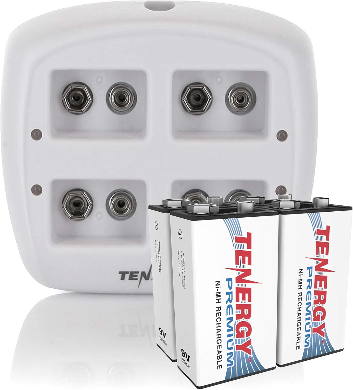 TN136 4 9V 4 9V Tenergy Bay Smart Charger with Pieces Tenergy Premium NiMH Rechargeable Batteries