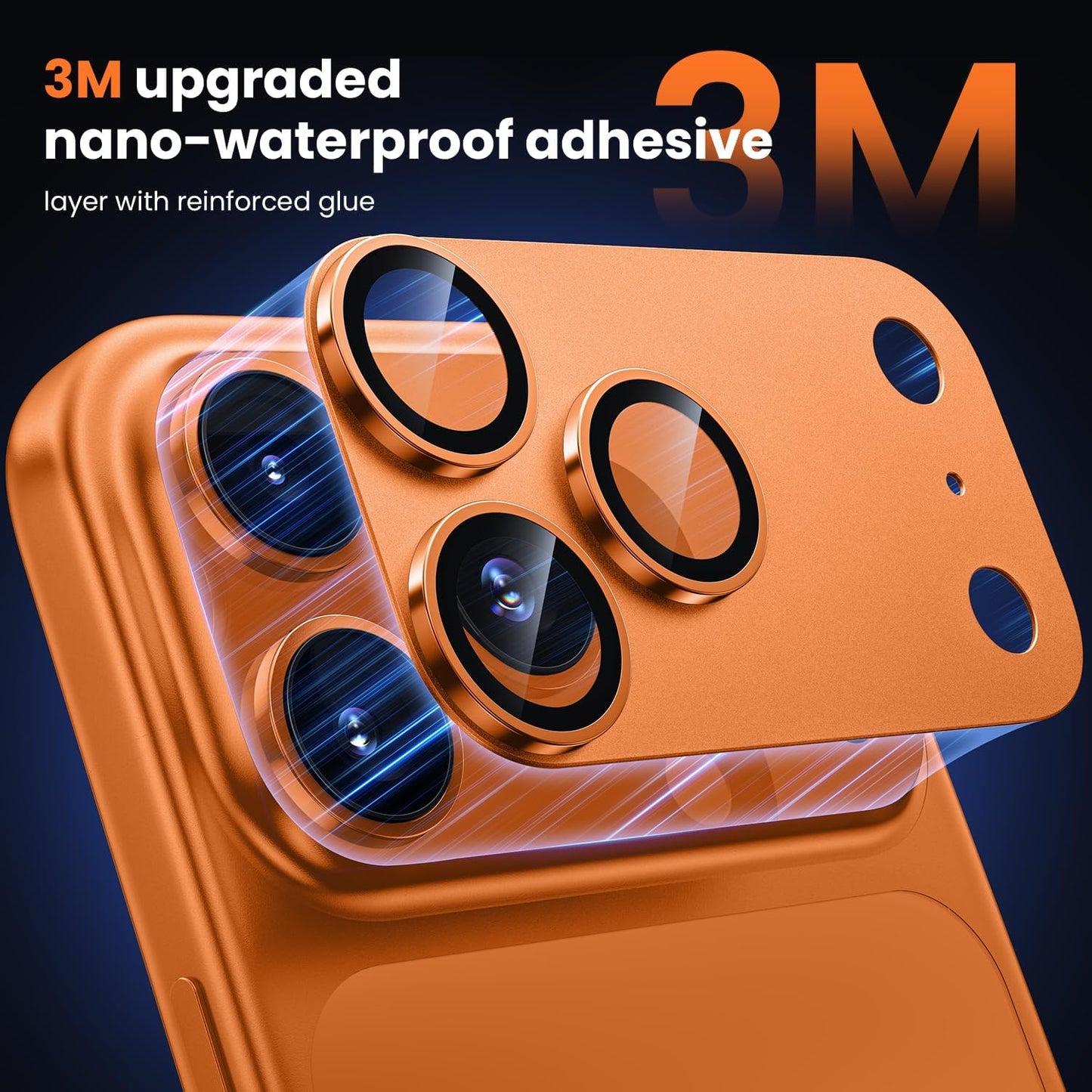 17 WSKEN for iPhone Pro Max Camera Lens Protector - [Military Grade Shatterproof] [Strong Adhesion] Metal Aluminum