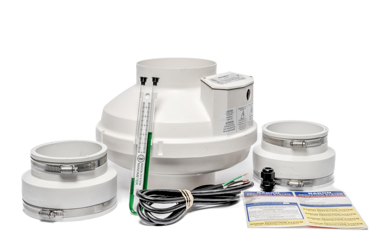 Festa AMG Hawk EC Radon Fan – 4“ Installation Kit - Quiet and Energy Efficient Radon Mitigation Inline Fans – High Performance 6” Duct Fan