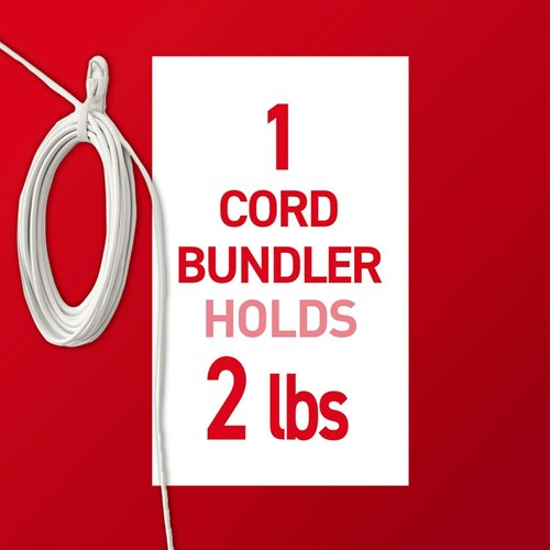 Command Cord Bundlers - Damage-Free Hanging Cord Organizer | 6 Gray Bundlers & 12 Strips Included