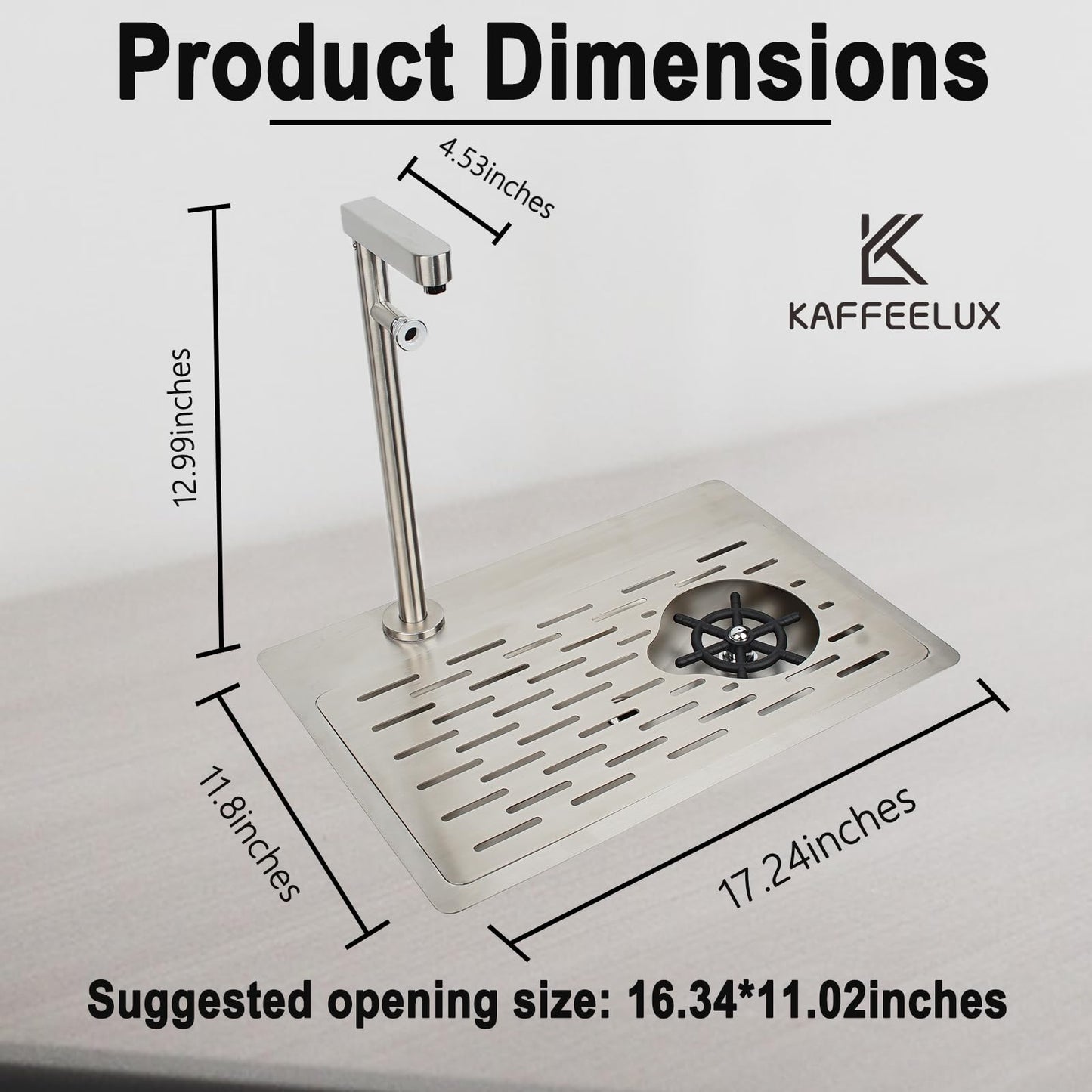 Double headed glass cleaner with faucet, stainless steel glass dishwasher for kitchen sink, bottle dishwashing cup cleaner, sink accessory for home bar faucet (KF78)