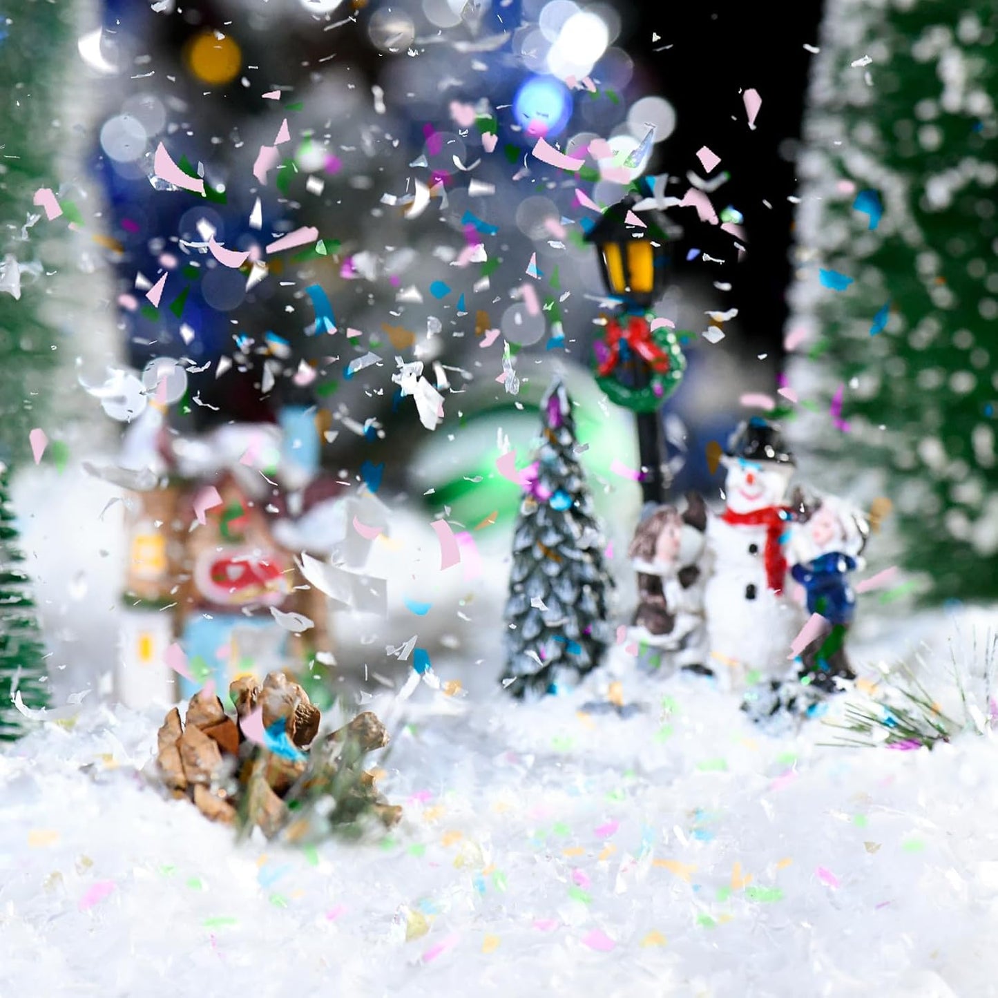Skiennix Fake Snow Decor - Glittery Artificial Snow for Craft Making & Holiday Decorations | 10.6 Ounce