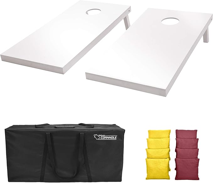 GoSports 4 ft x 2 ft Regulation Size Wooden Cornhole Boards Set - Includes Carrying Case and Over 100 Optional Bean Bag Colors
