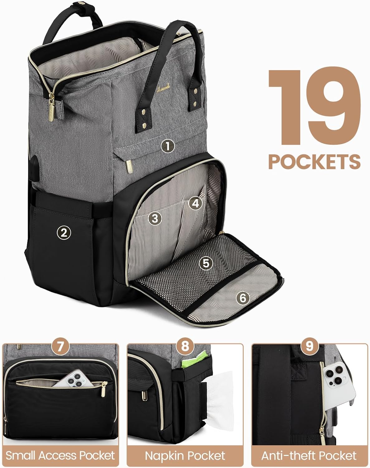 Backpack Backpacks Backpack 15.6-Inch LOVEVOOK Laptop for Women, Fashion Computer Purse, School Student Bookbag