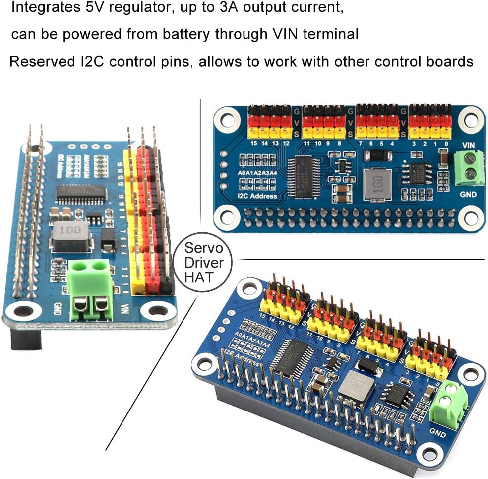 MakerFocus 16 12 I2C 5 4 3B+ 3B PWM Servo Motor Driver IIC Module Channel PWM Outputs Bit Resolution Compatible