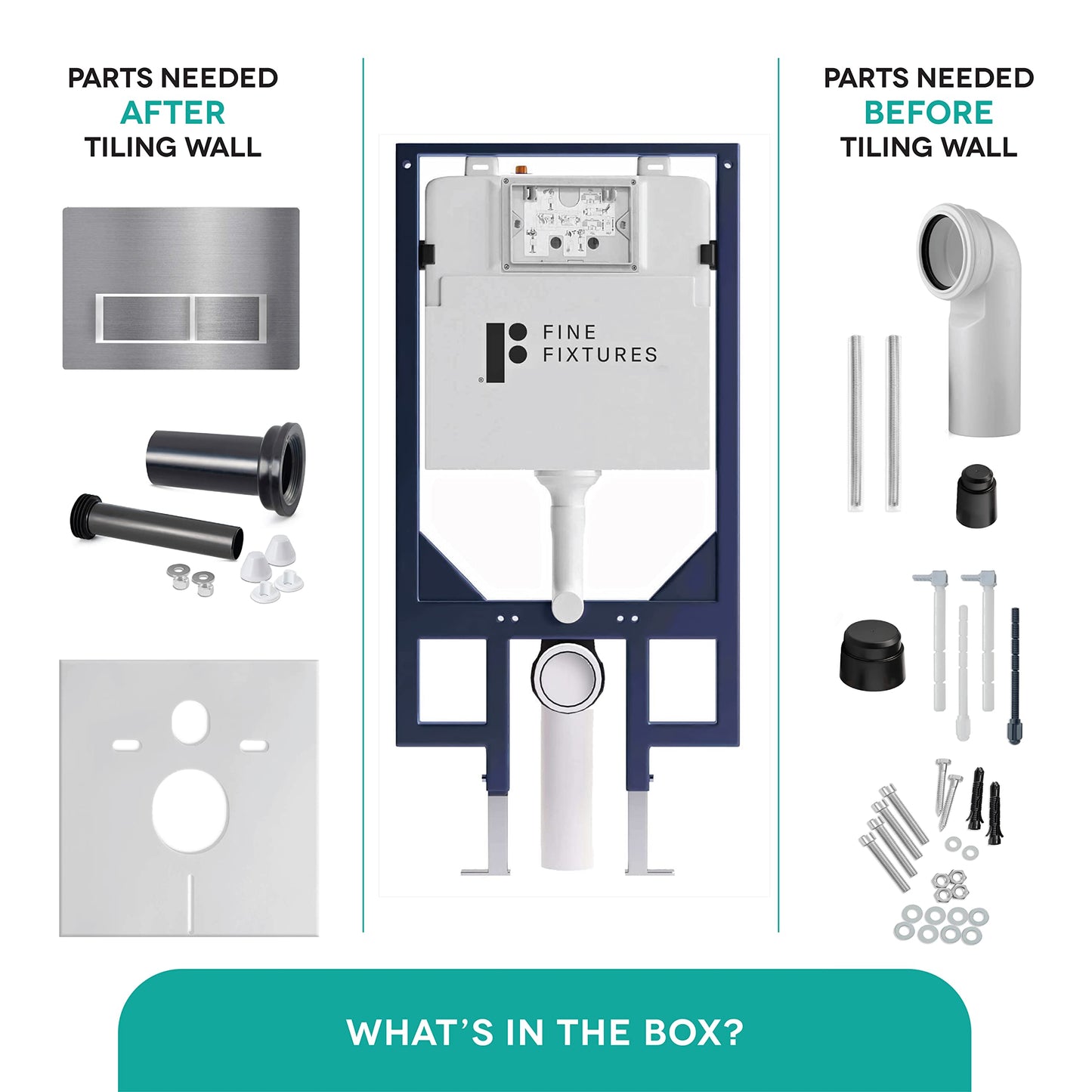 Dakota In-Wall toilet Combo Set - Toilet Bowl With Soft-Close Seat, Tank And Carrier System (2 x 4 Studs), Push Buttons Included