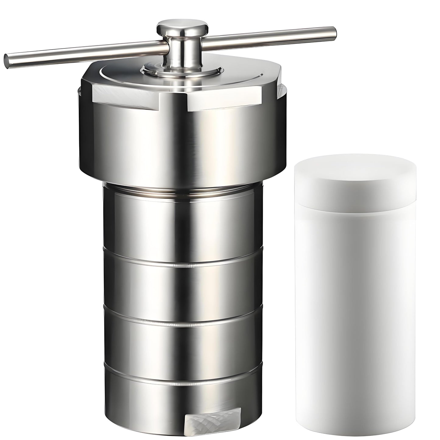 500ml Hydrothermal Synthesis Autoclave Reactor, SUS304 PTFE Lined, 3Mpa High Pressure PTFE Hydrothermal Reactor Digestion Tank for Lab Acid Alkali Resistance
