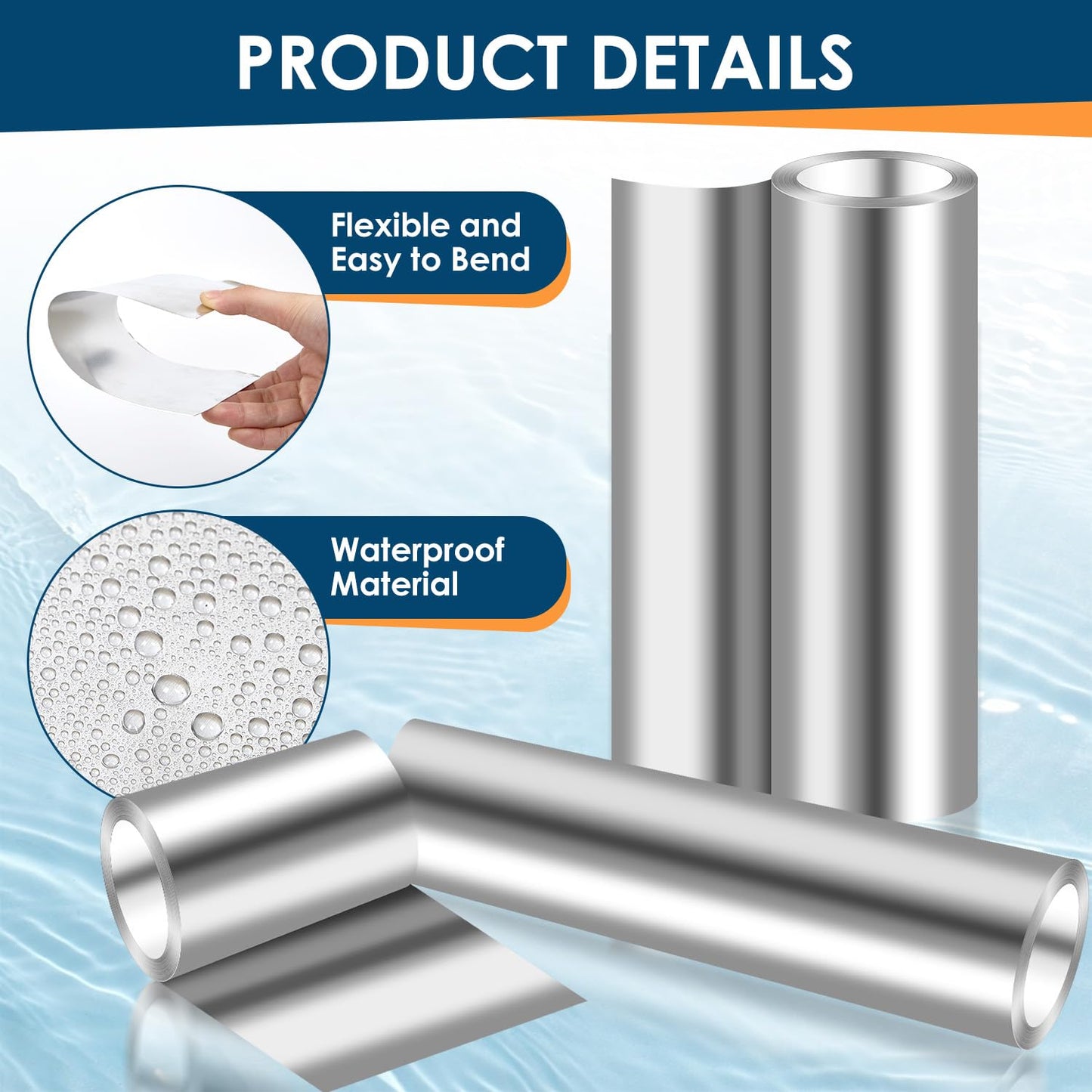 Aluminum Roll Flashing, 40'' x 50' Metal Roofing Roll for Roof and Garden, Prevents Roofing Stains, 0.019-inch/0.3 mm Thickness (26GA) Roof Strip for Moss and Mildew Prevention