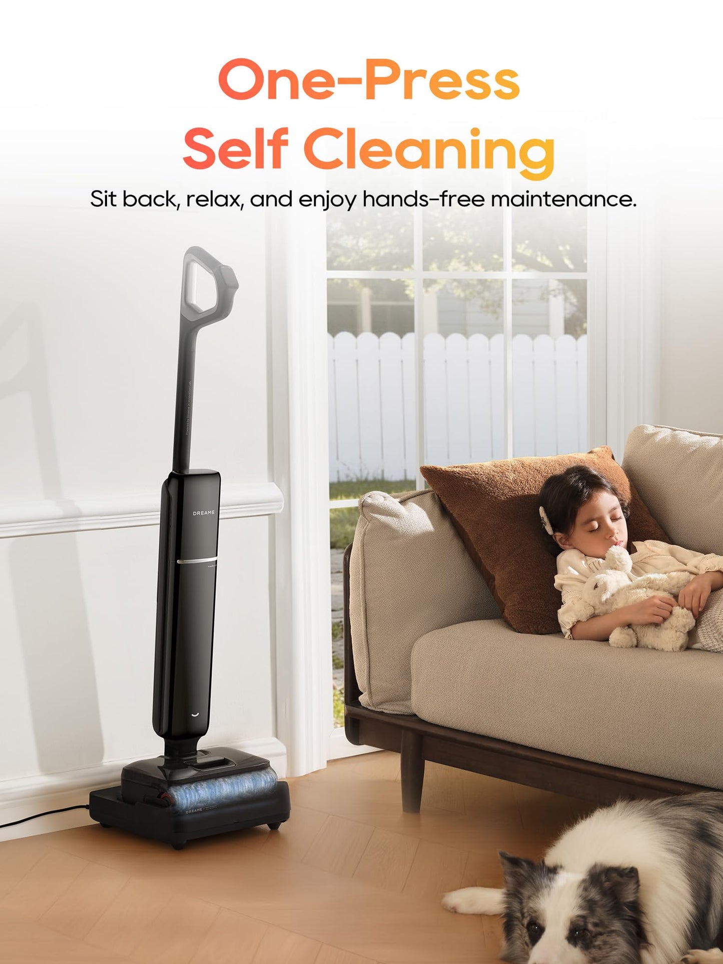 DREAME Aero Wet Dry Vacuum Cleaner, All-in-ONE Vacuum Mop for Wet & Dry Messes, 0 Hair Residue Great for Pet Owners, One-Press Self-Clean, 180° Lie Flat, 35mins Runtime for Hard Floor Cleaning