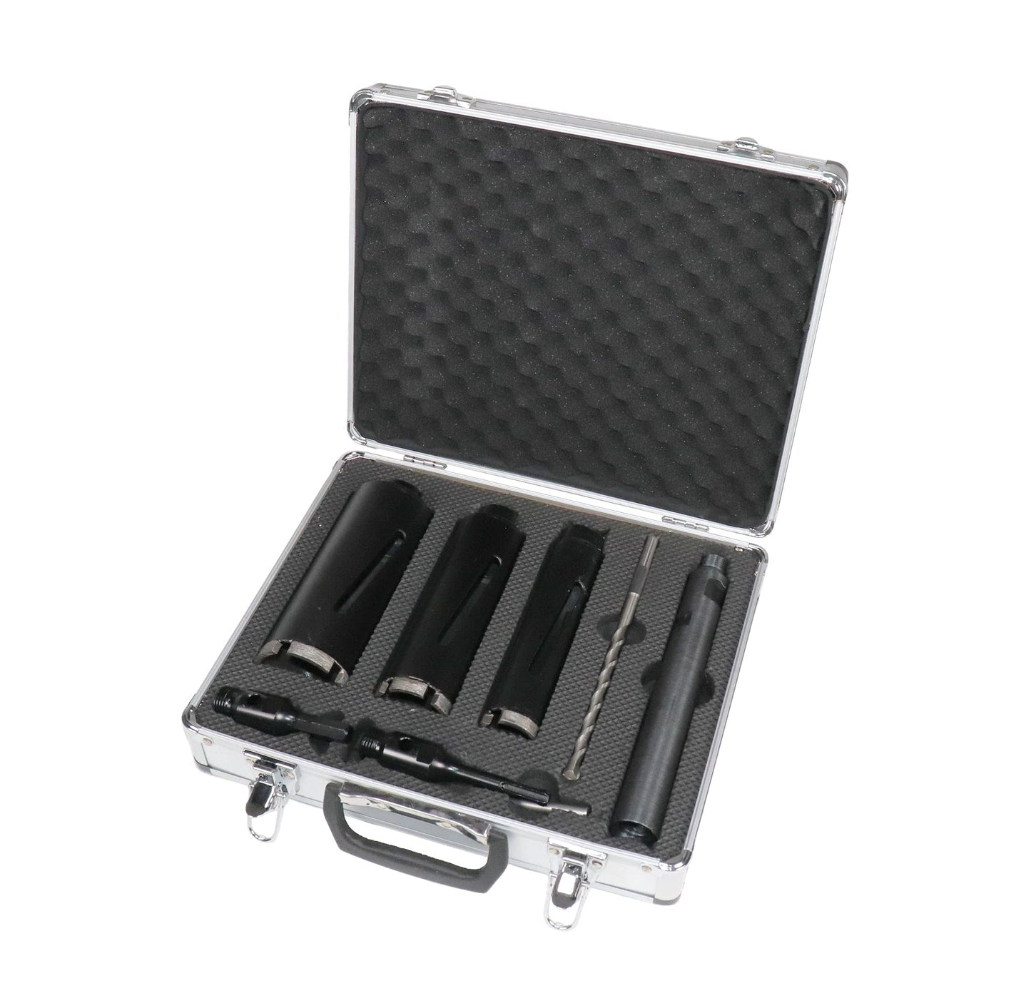 Steel Dragon Tools 3-Piece 1.5-inch to 2.5-inch Dry Diamond Core Drill Bit Kit with Hex SDS Adapters and Case