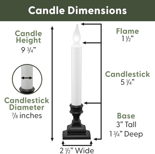 612 Vermont LED Window Candles - Battery Operated with Timer | Bright Hot Spot | Antique Bronze (Pack of 4)
