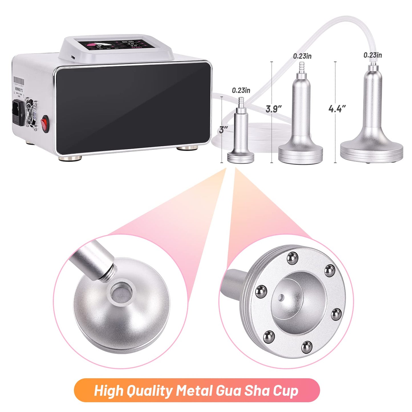 Meifuly Vacuum Therapy Machine, Electric Cupping Sets with 24 Cups(Include 1500, 1800, 2100ML Large Cups) and 3 Gua Sha Head for Salon SPA, Body, Back, Facial Cupping Massager