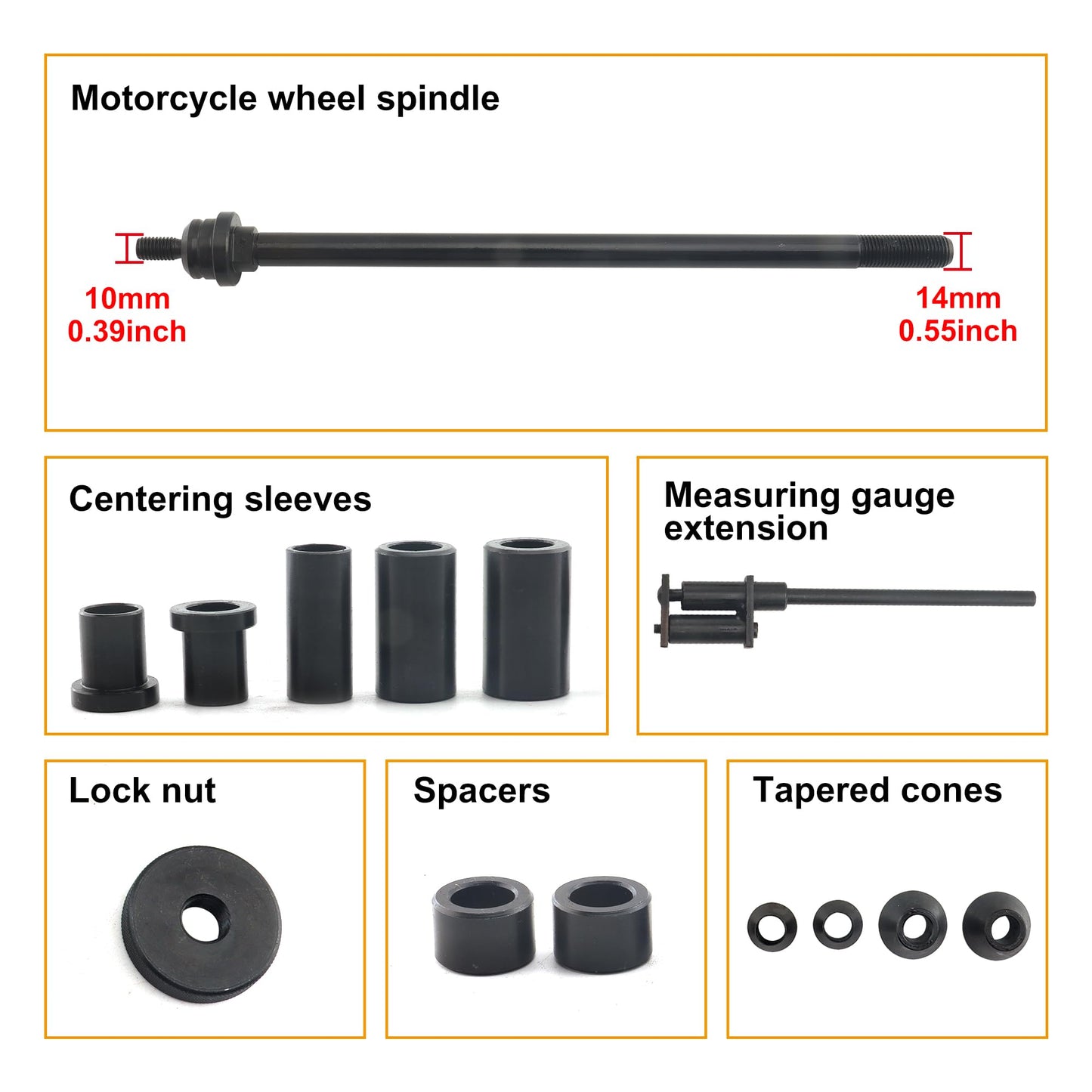 Motorcycle Tire Clamp, Wheel Balancer Adapter,10mm Installation Shaft, Motorcycle Tyre Balancing Tool, with 36 38 40mm Hole Size(Install Size:10x1.5mm)