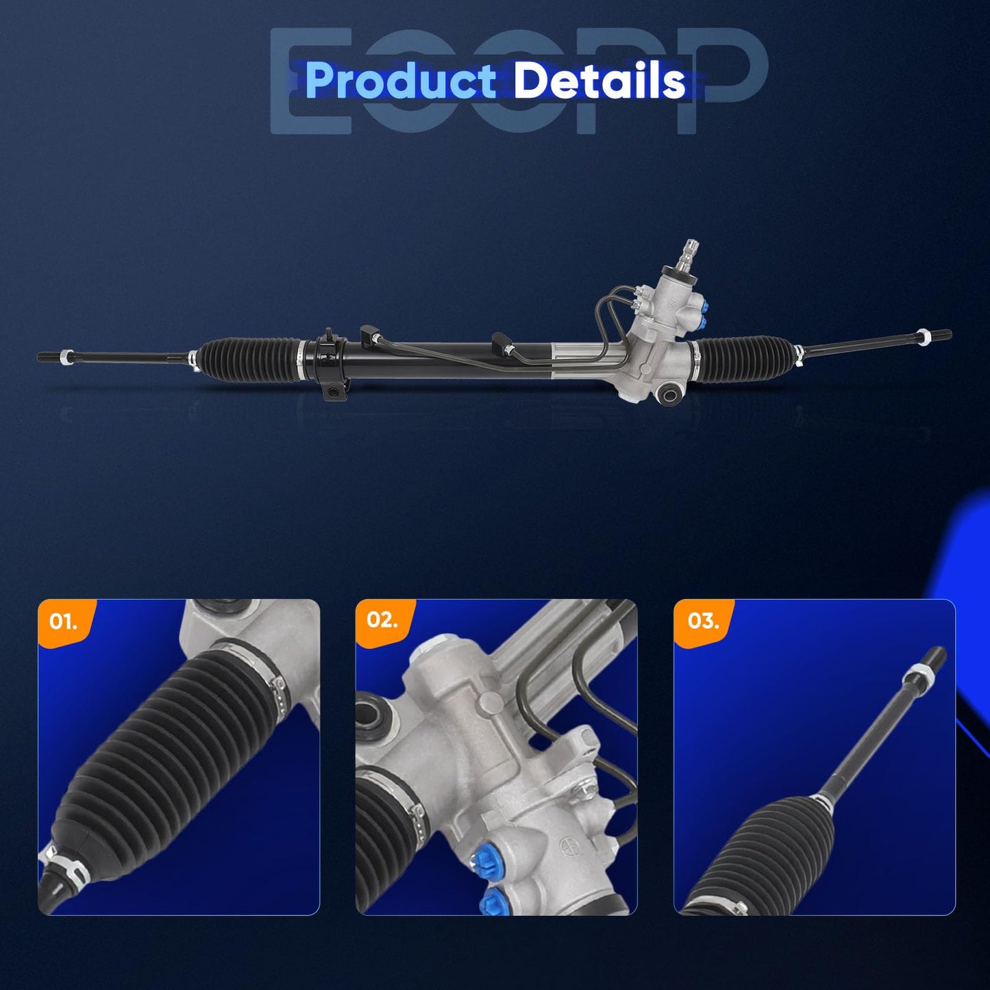 ECCPP Hydraulic Complete Power Steering Rack and Pinion Assembly For Toyota Tacoma 2005-2021 2.7L 3.5L 4.0L 4425048041 New, Direct-fit, Durable