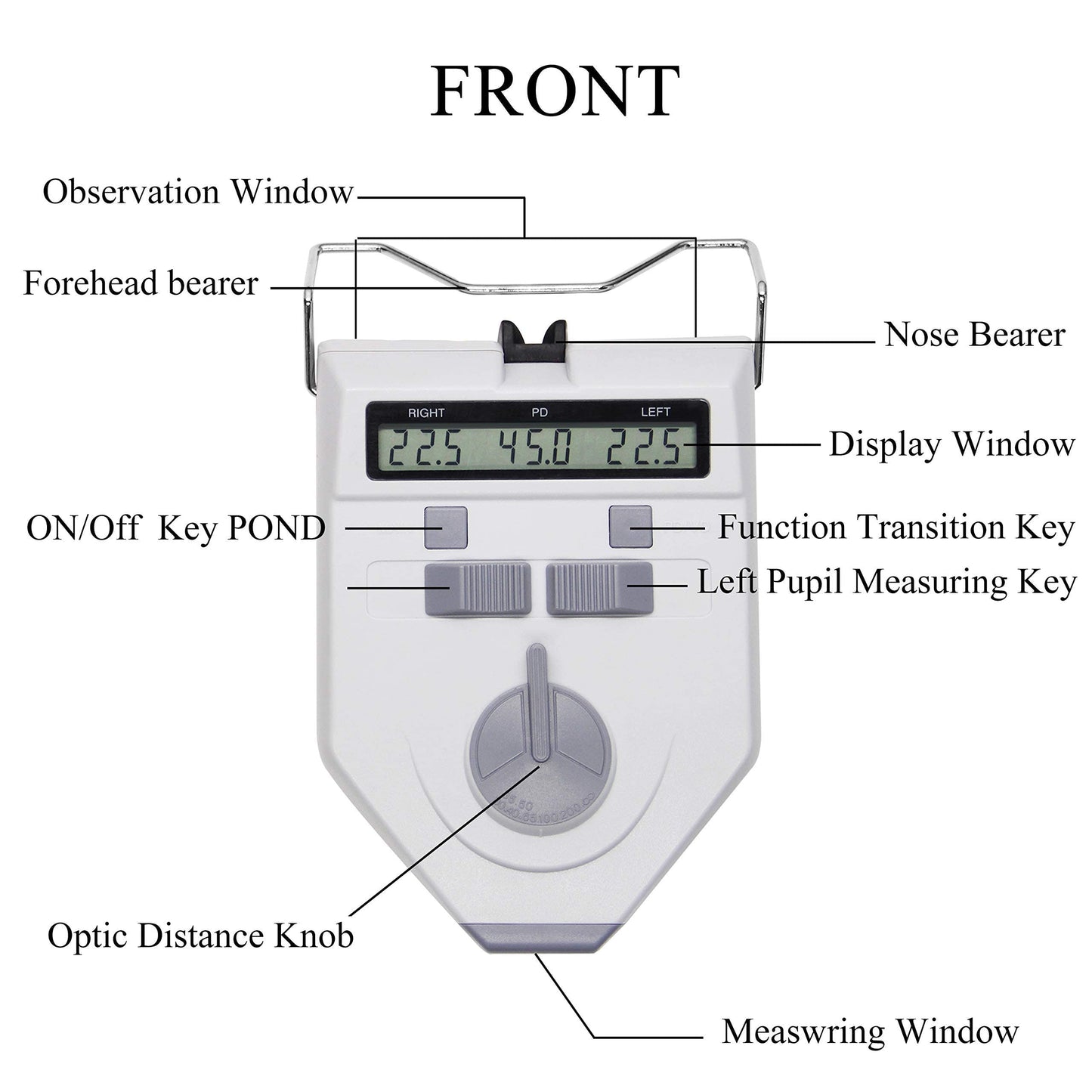 Huanyu Optical Digital Pupilometer 45-82mm PD Meter+70-130℃ Frame Warmer Eyeglass Frame Heater