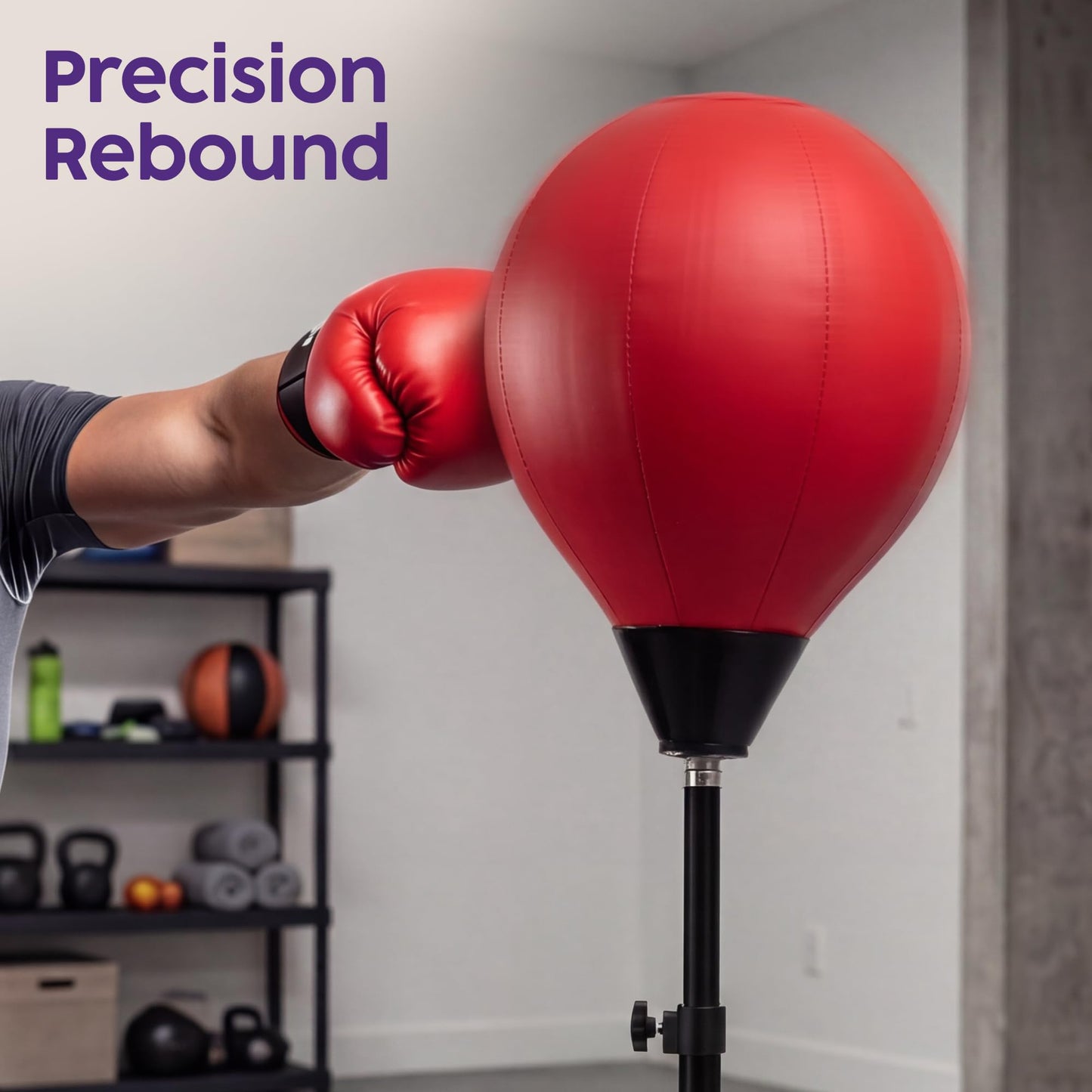 Punching Bag with Stand for Adults and Teens, Adjustable Boxing Bag with Permium Gloves, Freestanding Reflex Bag Training Equipment for Home Workout Fitness and Stress Relief