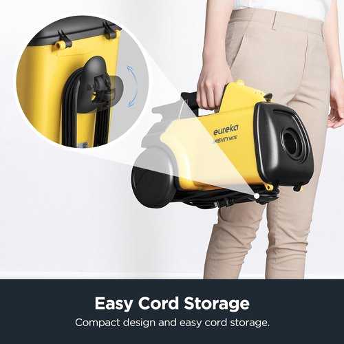 Eureka 3670M Canister Vacuum - Lightweight & Powerful for Carpets and Hard Floors - Yellow, 5 Bags