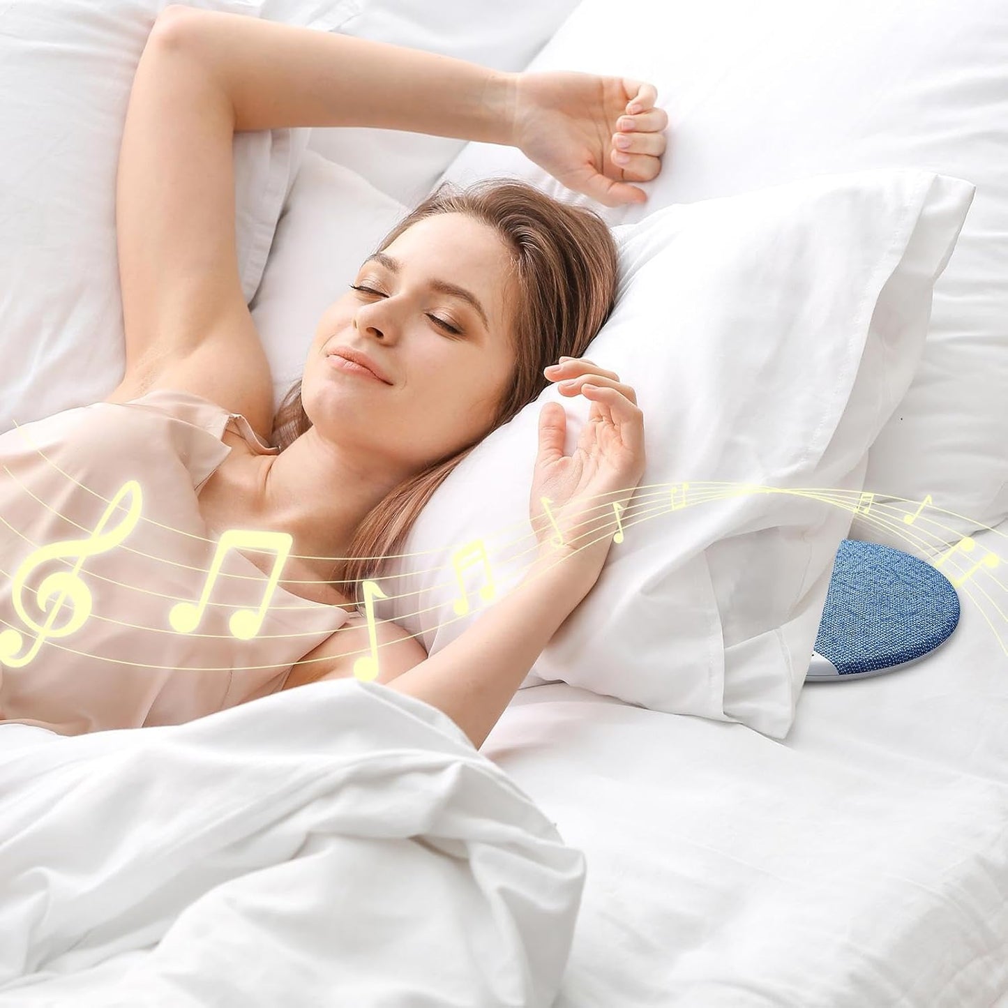 Generic 3.78x0.47 Inch Sleep Speaker Device, White Noise Timer, Aid Accessories for Bedroom, Ultra Thin Gear with Sleek