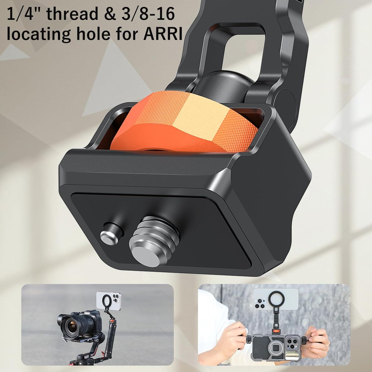 VRIG Express 1/4 3/8" 16 15 14 13 12 VRIG Phone Tripod Mount for MagSafe, Aluminum Magnetic Tripods Phone Mount Adapter