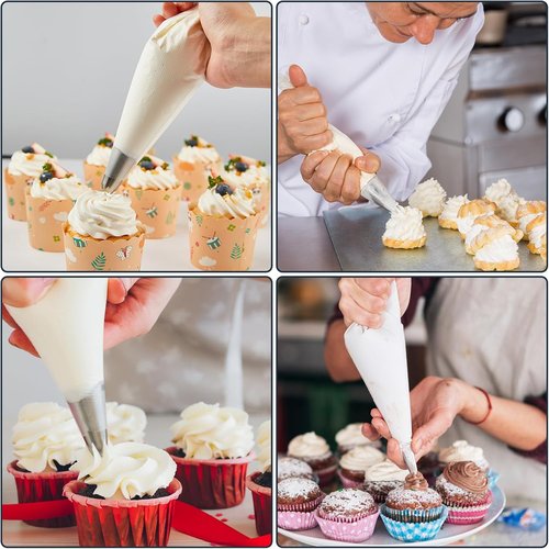 Engorgio Disposable Mini Piping Bags - 100 Pcs 8-Inch Clear Pastry Bags for Cake, Macarons & Cupcakes