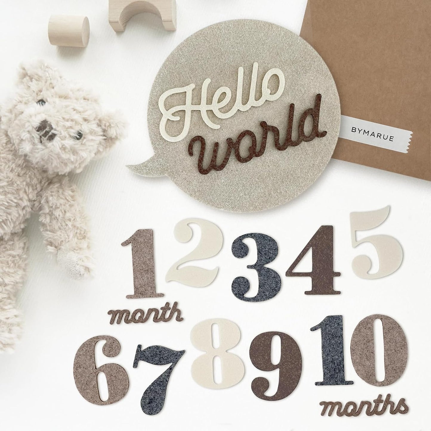 Felt Speech Bubble Baby Monthly Milestone Signs, First Year Baby Photo Prop | Birth Announcement, Growth Tracking