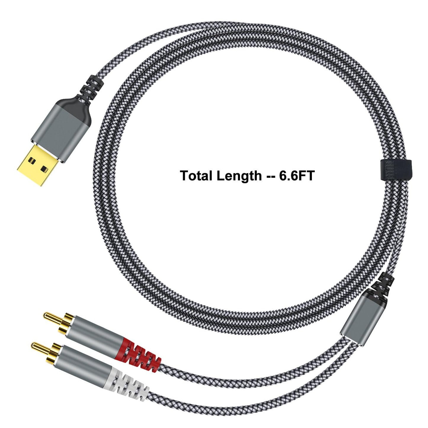 ZARSSON 6.6FT PS4, USB to RCA Audio Cable, Stereo Y Splitter Adapter for Laptops, Desktops, Amplifiers, Home Theater