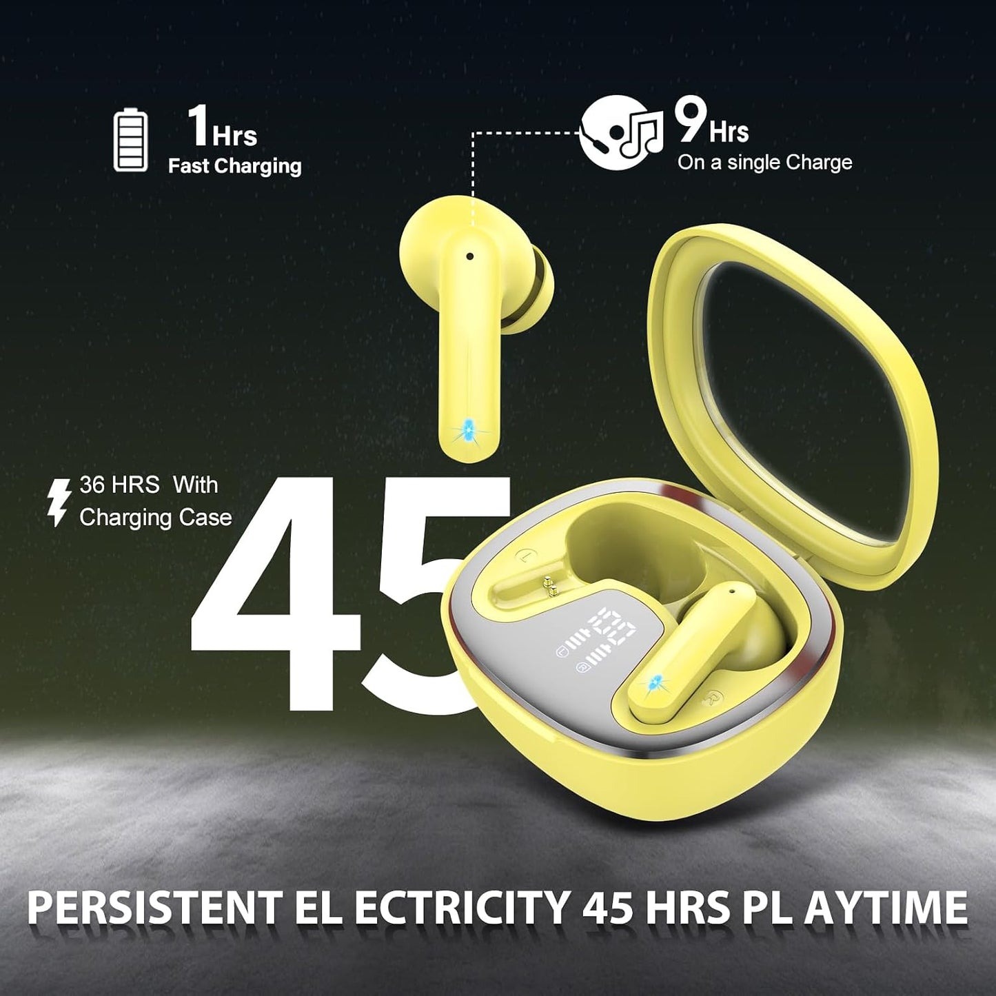 5.4 4 45H, IP7 Wireless Earbuds, Bluetooth Headphones, HiFi Stereo Bass Ear Buds, in Ear Earbuds with ENC Noise