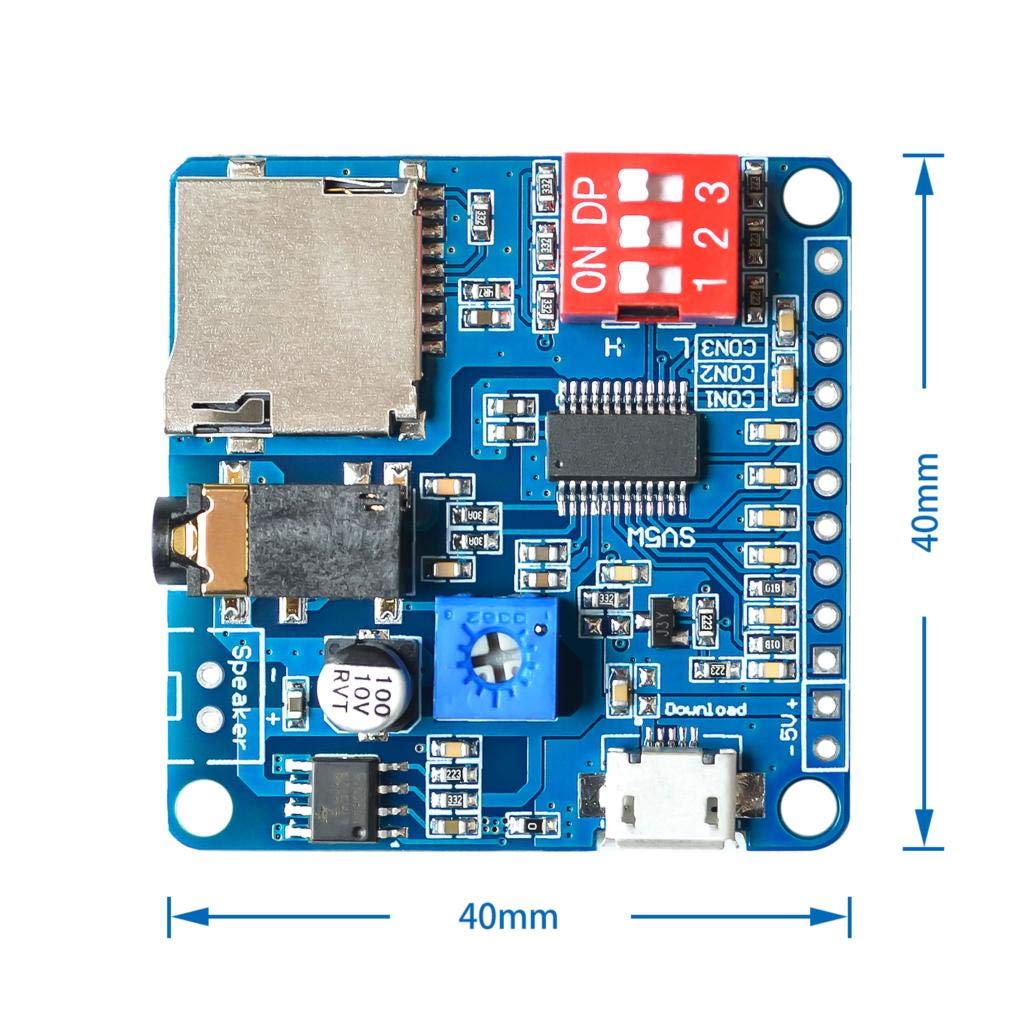 Reland Sun MP3 New Voice Playback Module Board Music Player SD/TF Card for Arduino