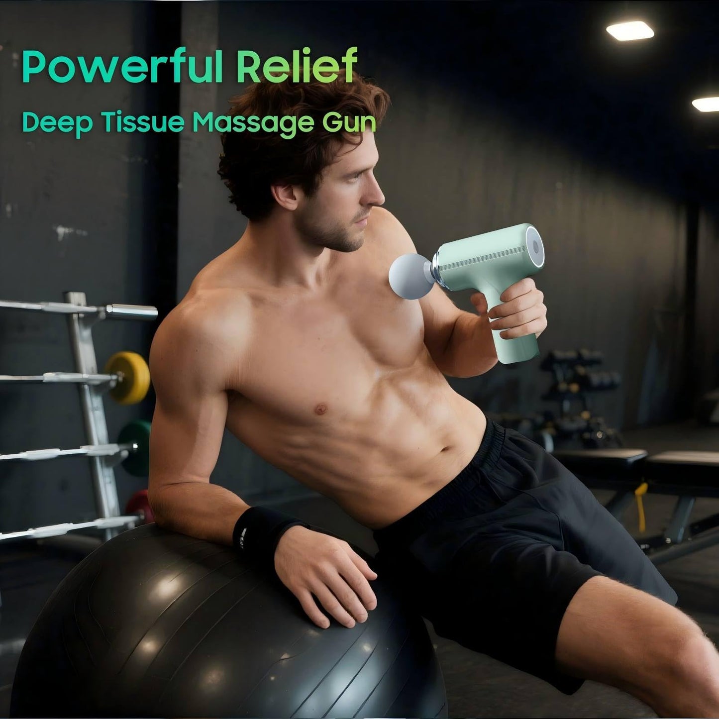 JOYSUWERUN Massage Gun with Heat – Amazing Power! Deep Tissue Percussion Massager, Handheld Mini Muscle Gun, 5 Massage Heads, Quiet & Portable