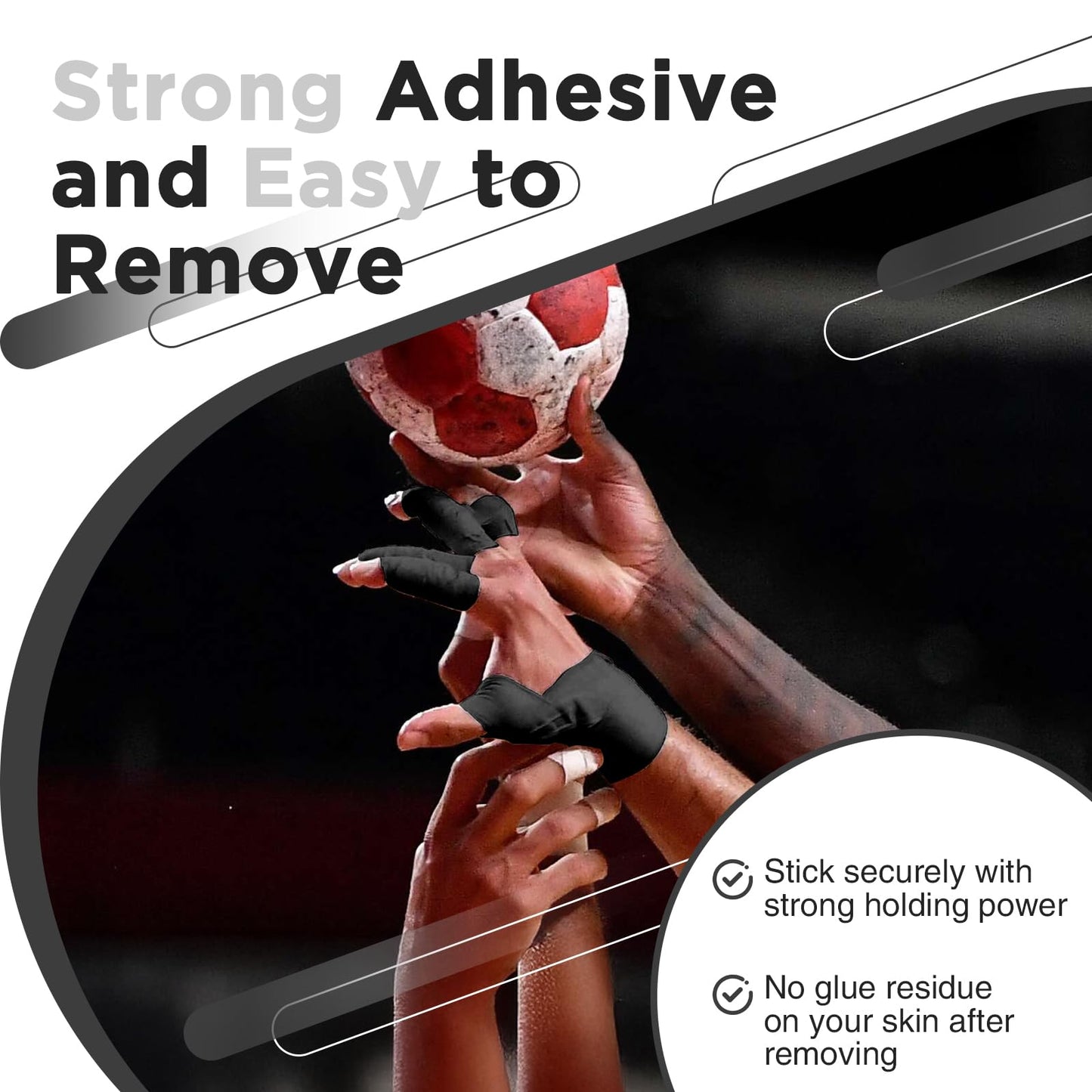 OK TAPE Athletic Sports Tape（4 Packs) Black- 32.8ft Per Roll Athletic Tape for Injuries,Strong Stick No Residue Athlete & Sport Trainers First Aid Injury Wrap, Hockey Stick
