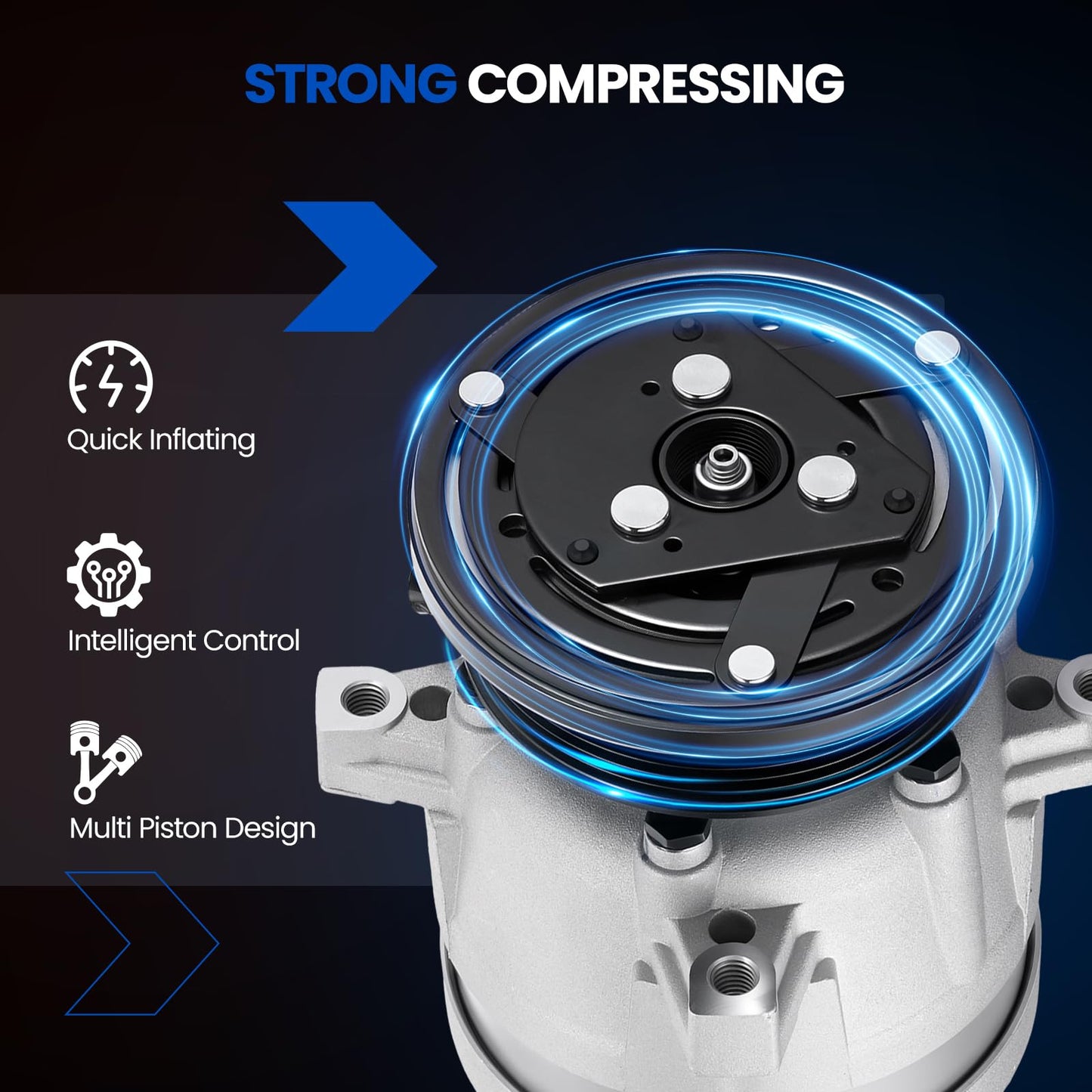 SYKRSS 58984 Air Conditioning A/C Compressor with Clutch Compatible with Buick Century Regal 94-95 3.1L V6, Compatible with Chevrolet Lumina 94-95 3.1L, 94-97 3.4L, for Monte Carlo 95-97 3.4L