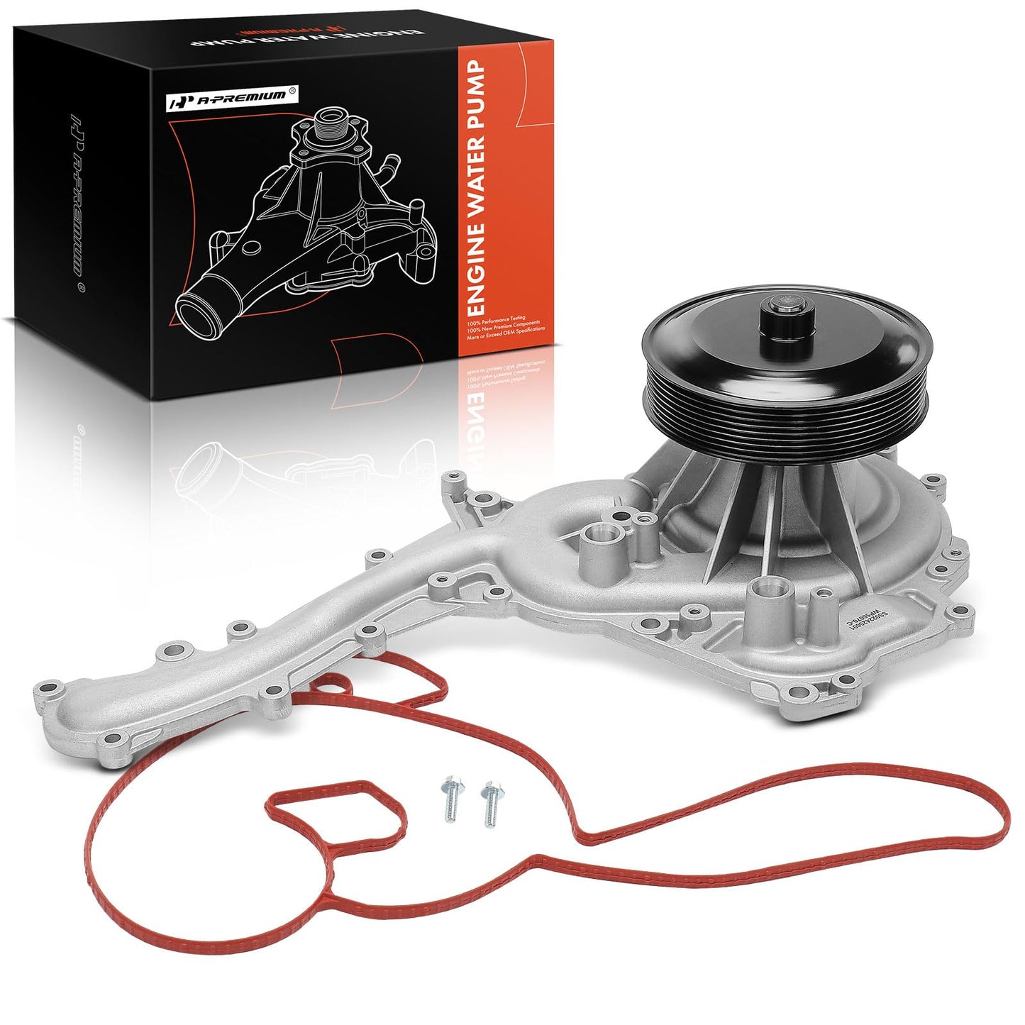 A-Premium Engine Water Pump with Gasket & Pulley Compatible with Ford F-250 Super Duty, F-350 Super Duty, F-450 Super Duty, F-550 Super Duty, 2017 2018 2019, 6.7L, Replaces# HC3Z8501A