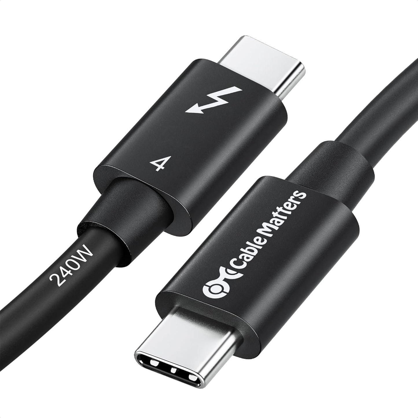 40Gbps 4 1ft 8K 240W 0.3m, USB4, 3 Cable Matters [Intel Certified] Thunderbolt Cable with Video and Charging