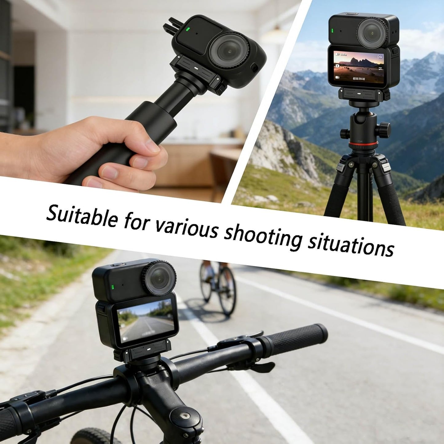 BLIKEJIN 1/4 (1 Charging Quick Release Adapter Base with Type C Port for DJI Osmo Nano, Dual-Direction Magnetic Mount
