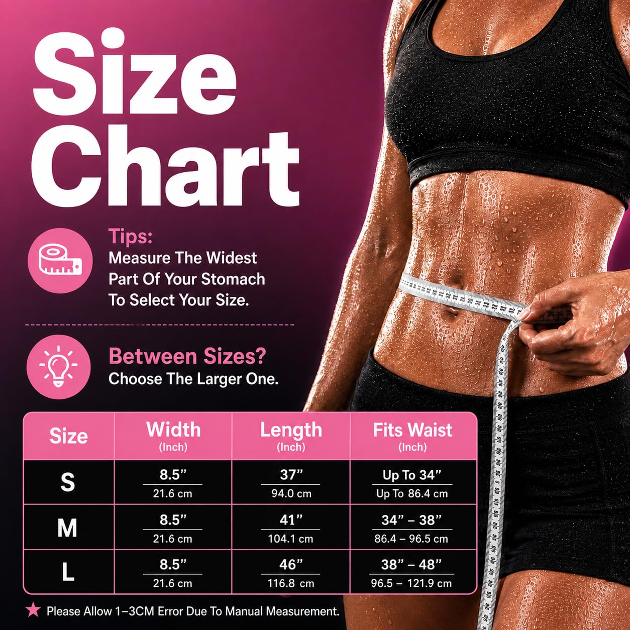 YITIANTL Waist Trainer for Women and Men Belly Fat, Neoprene Sauna Sweat Band, Stomach Wrap Waist Trimmer for Workout, Lower Back Support-Medium Pink