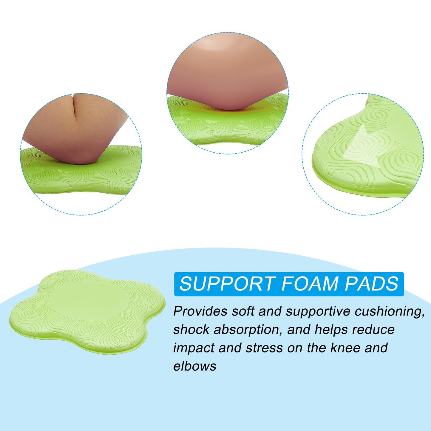 PATIKIL Yoga Knee Pads Cushion 2 Pcs PU Foam Yoga Knee Mat Extra Thick Pilates Kneeling Pad for for Women Men Wrist Hands Head Exercise, Green