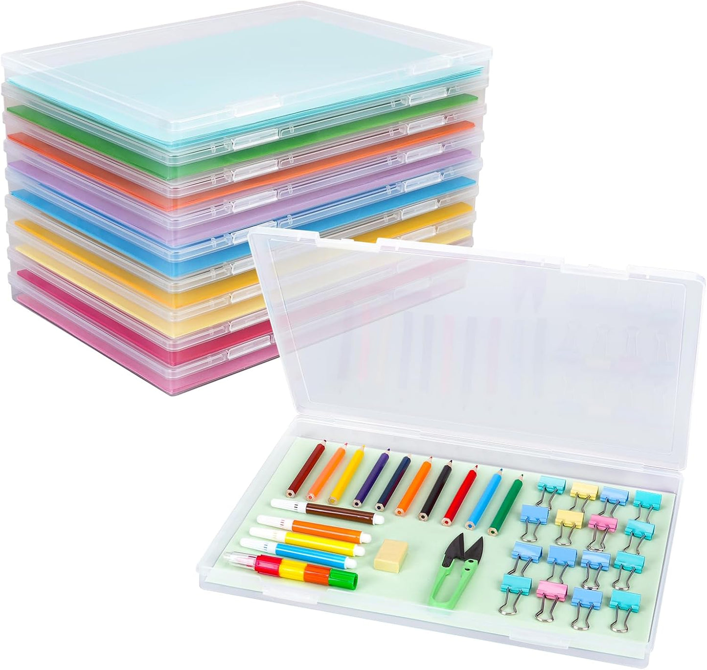 FUIJOL 11.5x8.5 Inch, 10 A4 (8.5 11.5inch-10pcs) Photo Storage Box Pcs Portable Board Game Storage Container, Paper