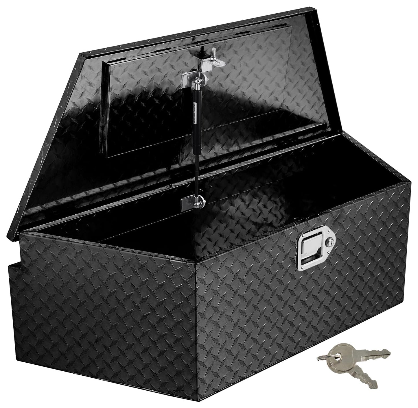 GarveeTech 39 in Trailer Tongue Boxes,Heavy Duty Aluminum Trailer Tool Box With Lock and Keys,Diamond Plate Storage Box,Waterproof Trailer Box for Pick Up Truck Bed,RV Trailer,Black