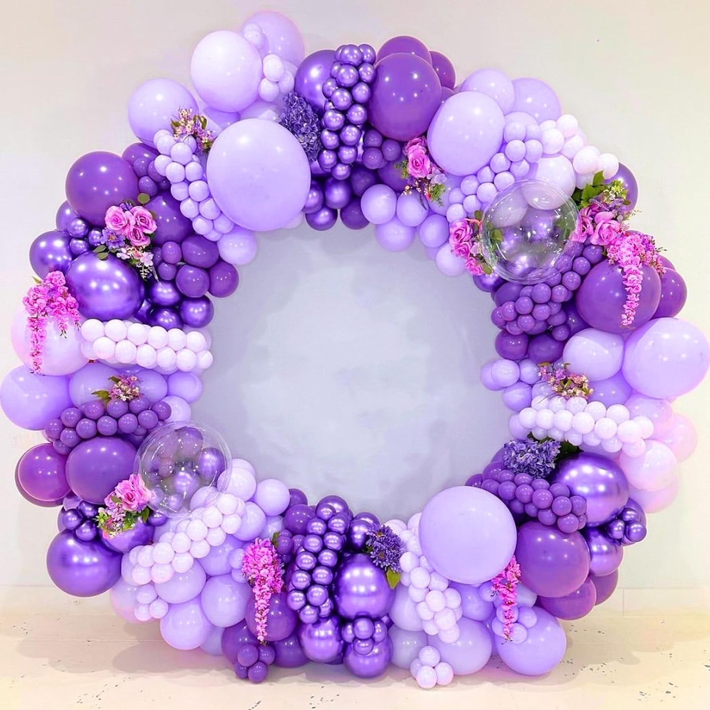 Purple Balloons Kit by [Brand Name] - 120-Piece Set with 5 to 18-Inch Sizes for Birthday & Baby Shower Decor