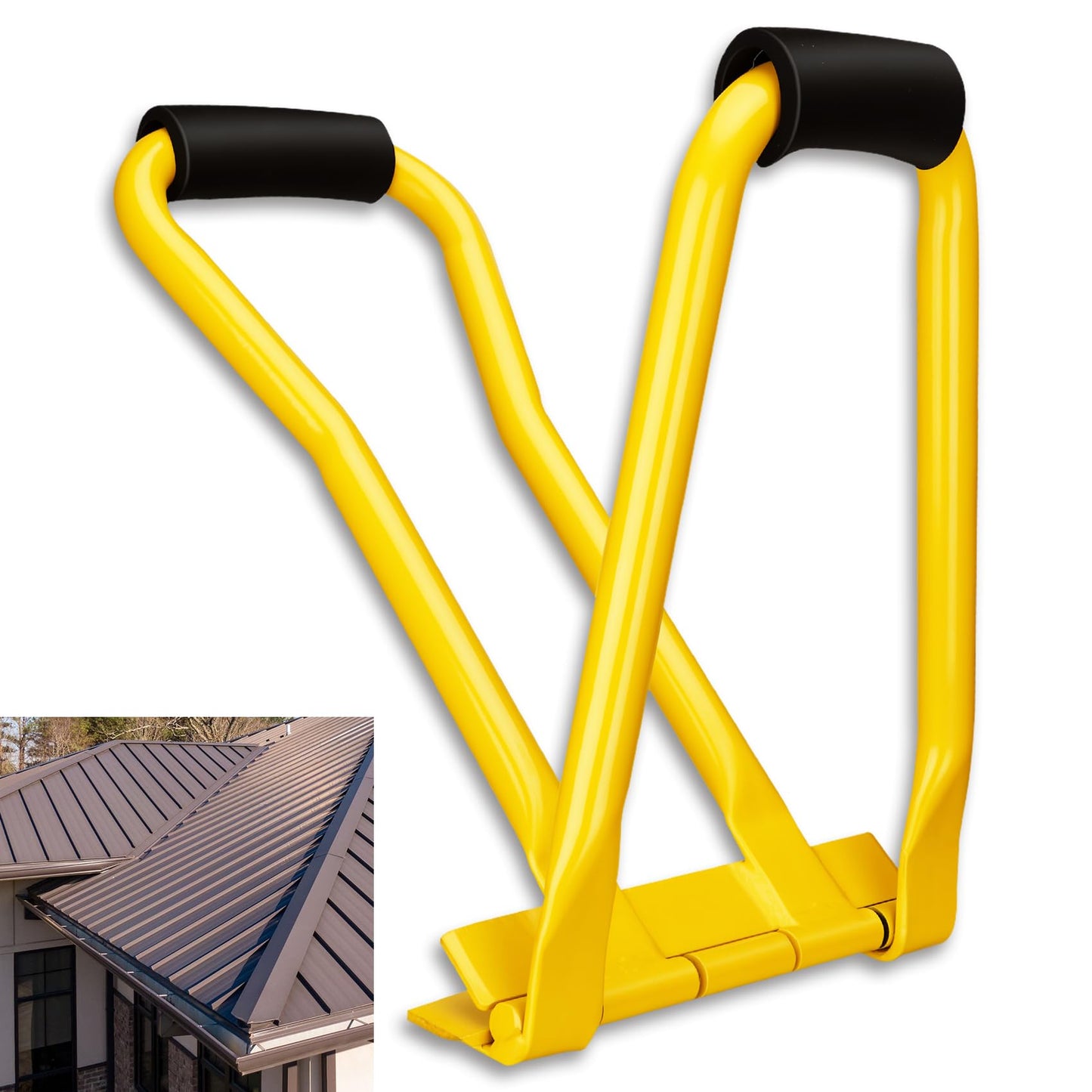 𝐔𝐩𝐠𝐫𝐚𝐝𝐞 HTSL25E2 Roof Eaves Seam Bender, Metal Roofing Drip Edge Folding Tool, EVA Non Slip Grip, Thickened Tube, Metal Eave Tool, Standing Seam Bender, Suitable for Roofer
