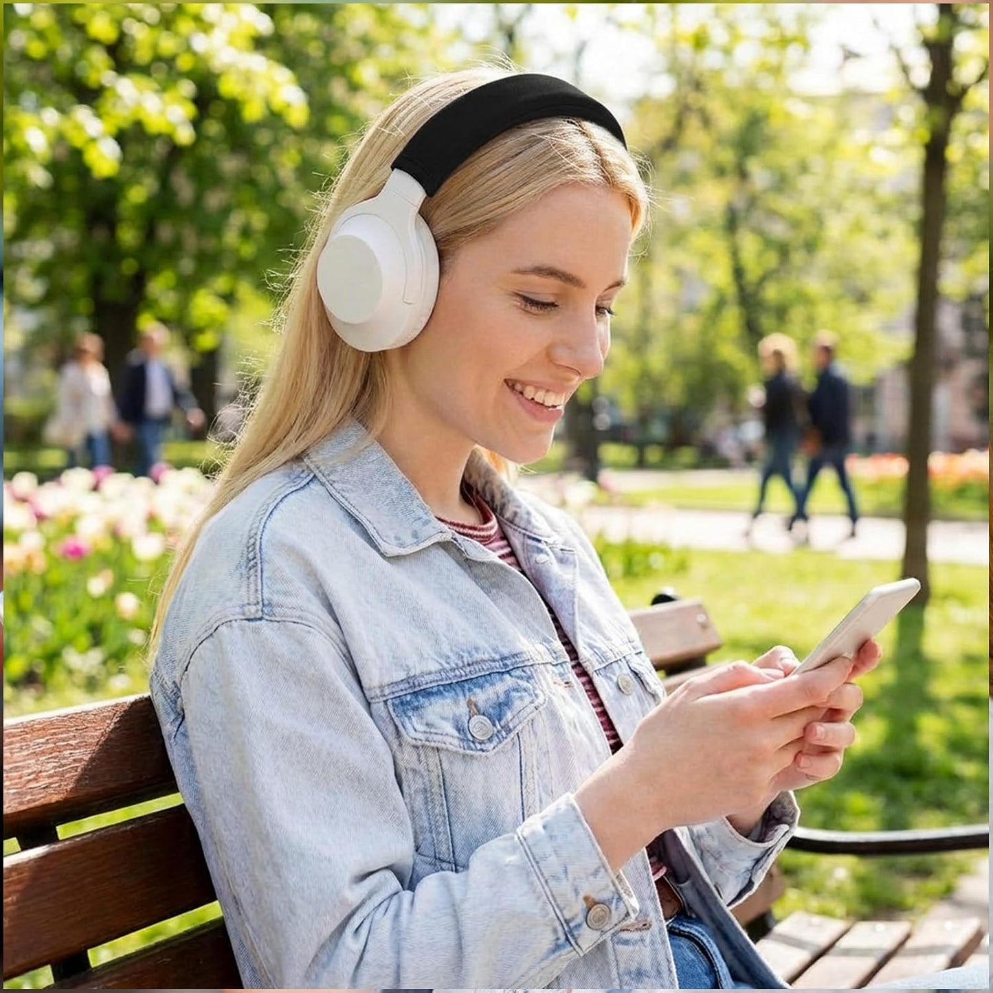 Josojoou 2PCS Headphone Headband, Headphone Headband Cover with Zipper, Replacement Headphones Band Cushion, Suitable