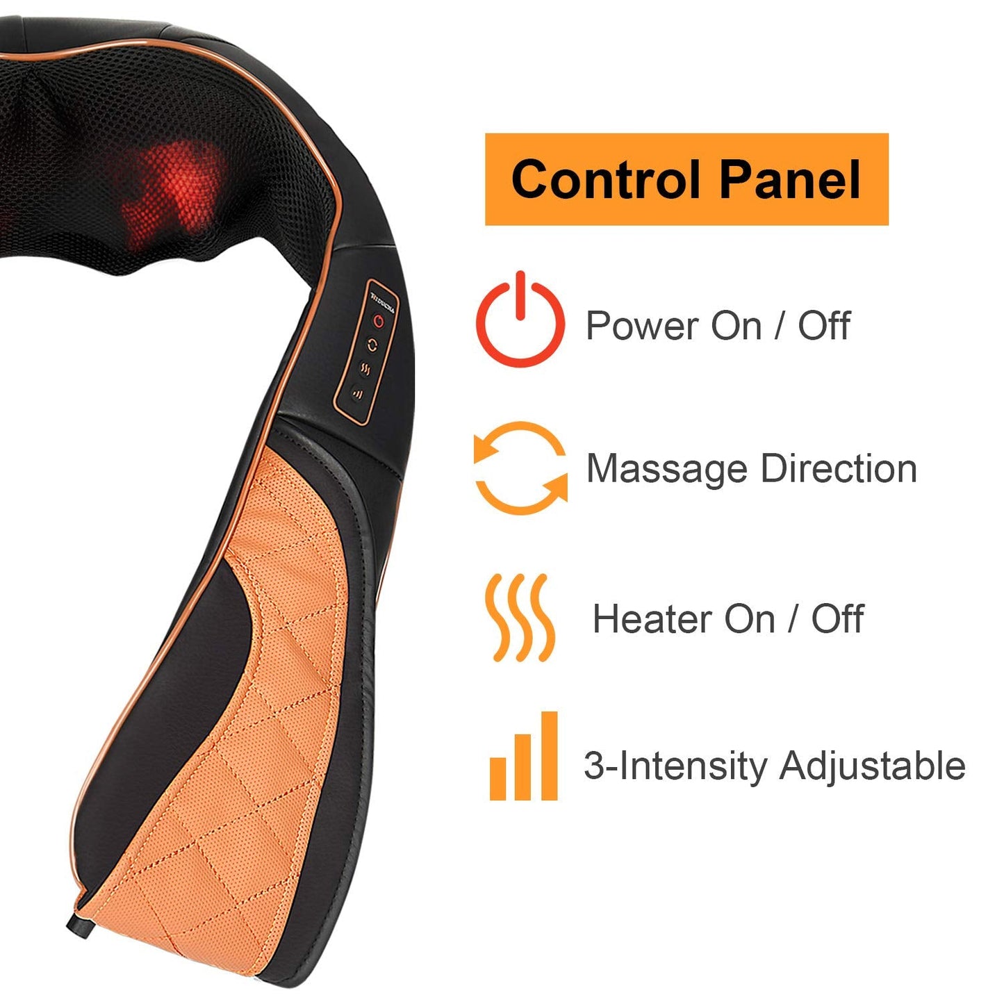TRIDUCNA Shiatsu Neck Shoulder Back Massager with Heat and Carry Bag - Electric Massage Pillow with Deep Tissue Kneading for Lower Back, Calf, Leg Massage - Use at Home, Office, and Car