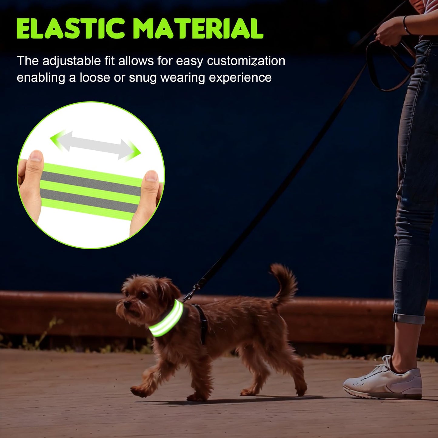 Darlingao 4 Pack High Visibility Reflective Bands for Arm, Wrist, Ankle & Leg – Adjustable Elastic Safety Straps for Night Running, Walking, Cycling – Reflective Gear for Men & Women