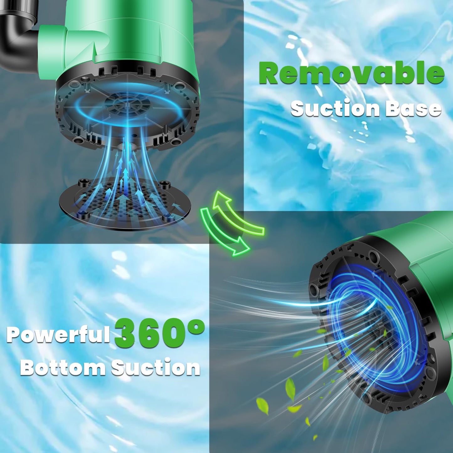 TRUPOW 1 HP Sump Pump Submersible Water Pump 3981 GPH Portable Thermoplastic Electric Utility Pump for Swimming Pool Garden Basement Tub Pond Draining Remove Water Level Down to 0.3"