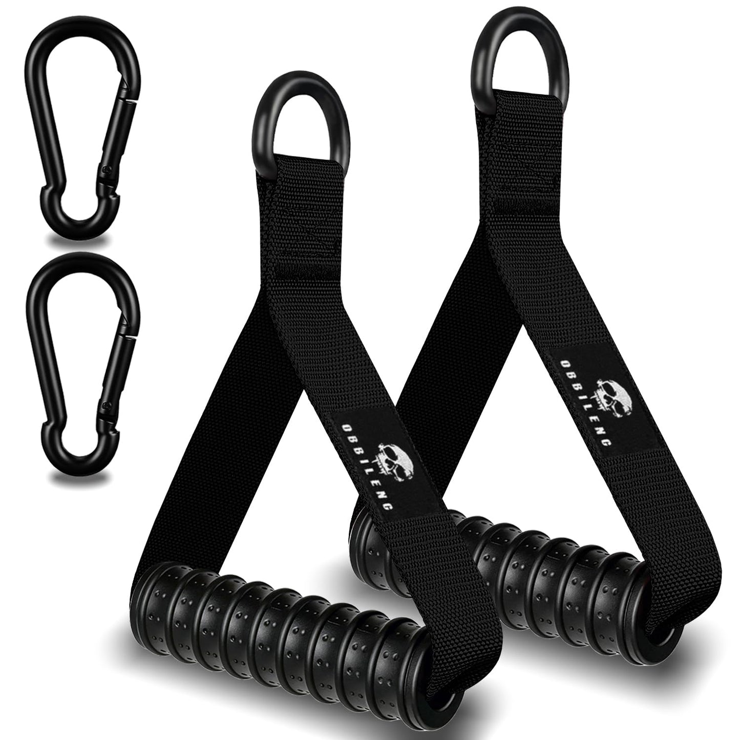 Obbilenc Heavy Duty Gym Workout Handles - Strong, Non-Slip & Comfortable Rubber Exercise Grip Attachments, Replacement Fitness Equipment Accessorys for Cable Machine, LAT Pulldown and Resistance Band