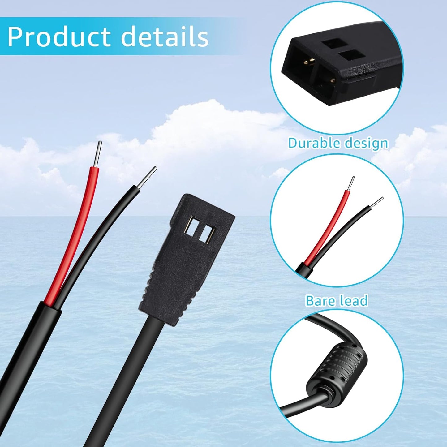 SigeIy 11 Humminbird 9-10-12, 700, 800, 900, 1100 PC - Filtered Power Cable, Compatible with Helix Series