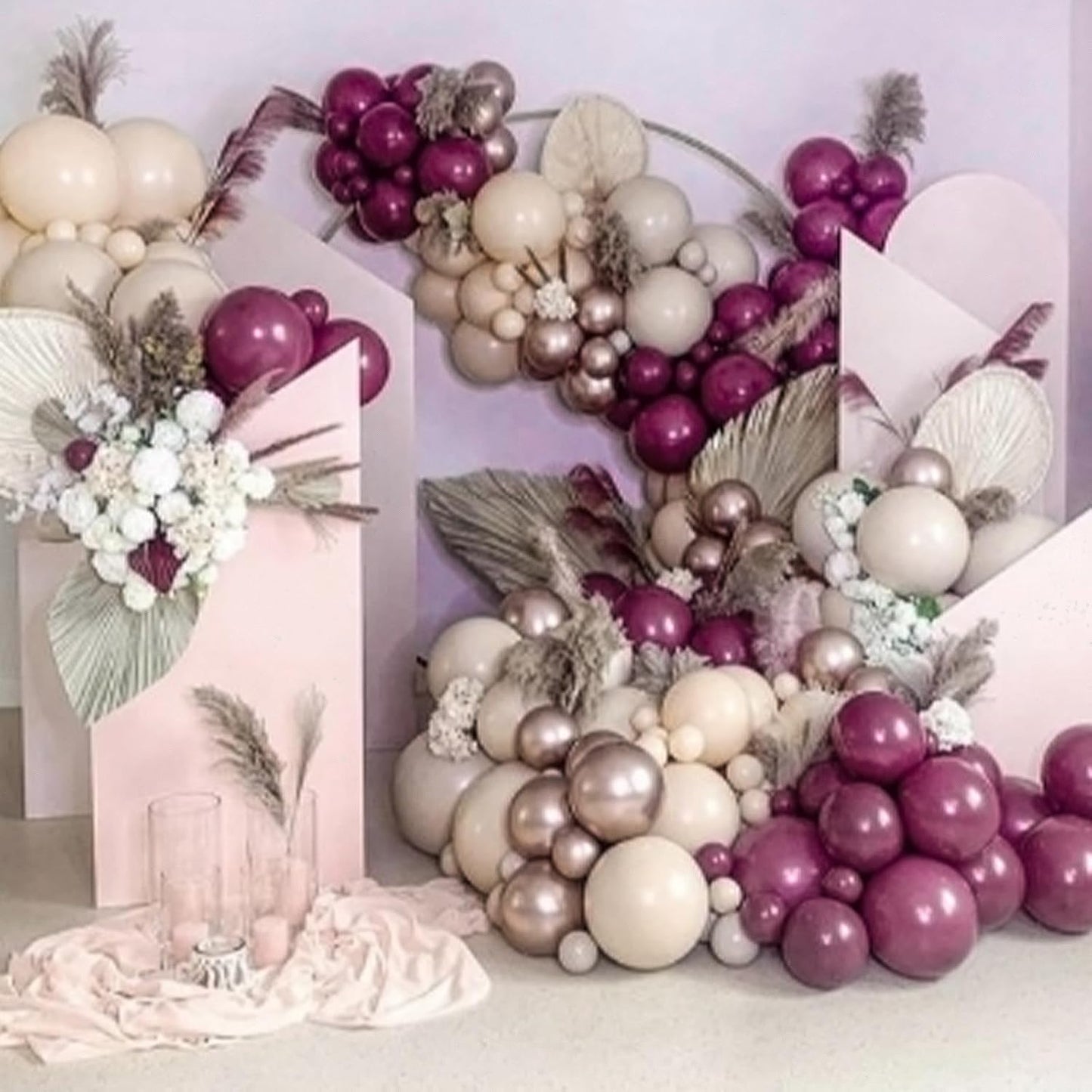 PartyWoo Dark Purple Balloons - 140-Piece Boho Balloon Arch Kit for Baby Showers & Birthdays | Dusty Plum & Royal Purple